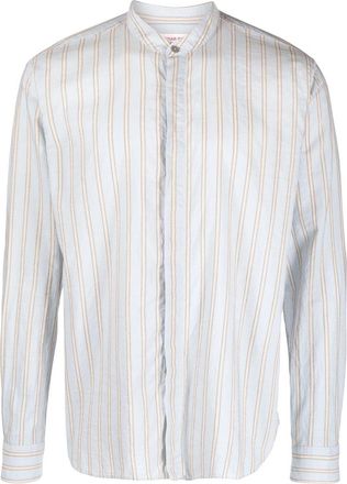 Orlebar Brown Dekker striped long-sleeve shirt - men - Cotton - M - Blue
