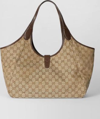 Gucci mercato orig tote bag leather trim handle