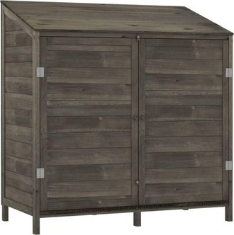vidaXL Cobertizo de jardín madera abeto maciza antracita 102x52x112 cm vidaXL