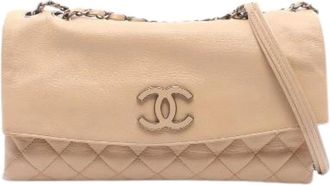 Chanel Pre-owned Matelasse Lambskin Shoulder Bag - Dames - Vintage Schoudertas - Beige - ONE Size - Leer - Vintage