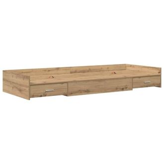 Berkfield Home Storage Bed Frame Artisan Oak 80 x 200 cm Engineered wood in Brown