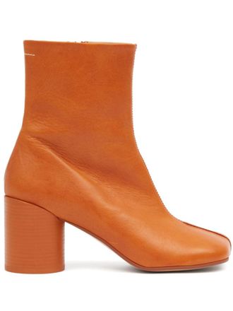 Maison Margiela 70mm Stitch-out leather boots - women - Calf Leather/Calf Leather/Calf Leather - 36.5 - Orange