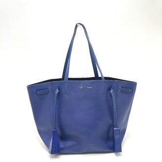 Celine Blue Leather Handbag Tote Bag (Pre-Owned)