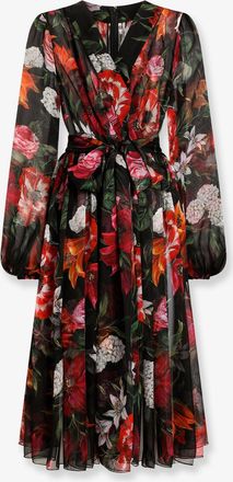 Dolce & Gabbana Vestito in chiffon con stampa fiori - DOLCE & GABBANA - gender_Woman
