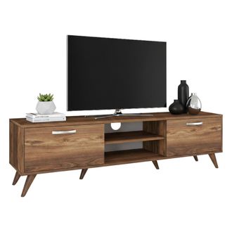 Dmora Dmora - Mueble De Televisi&oacute;n Dbarar, Aparador De Sal&oacute;n, Mueble Bajo Para Tv, Base De Pared Equipada, 180x35h49 Cm, Nuez