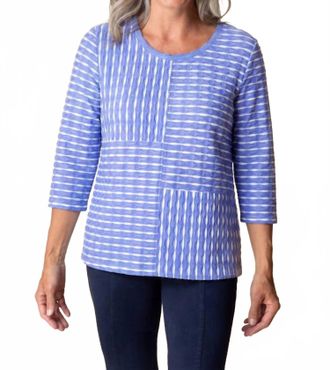 Habitat Newport Knit Seamed Top In Blue Bell