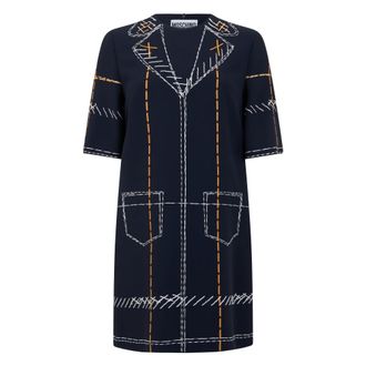 Moschino Korte jurk met print - Dames - Korte kleedjes - Blauw - S - Kleedjes