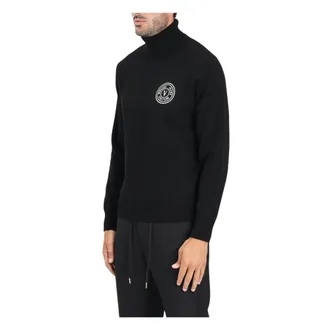 Versace Jeans Couture Truien & Vesten, Heren, Zwart, S, Wol, Maglia Collo Alto con Logo