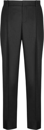 Balmain Op maat gemaakte effen wollen pantalon - Heren - Nette broeken - Zwart - S - Wol - Broeken