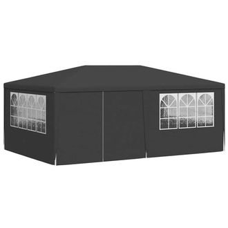 Berkfield Home Professional Party Tent with Side Walls 4x6 m Anthracite 90 g/m? in Black