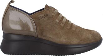 Callaghan Instap Sneakers van Su&egrave;de en Leer - Dames - Sneakers - Beige - 40 EU - Leer - Schoenen