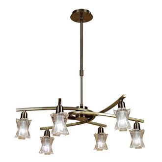 Netlighting Alaska Pendant Convertible To Semi Flush 6 Light L1SGU10 Antique Brass in Copper