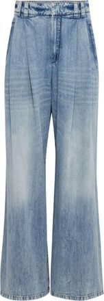 Brunello Cucinelli low-rise wide-leg jeans - women - Cotton - 44 - Blue