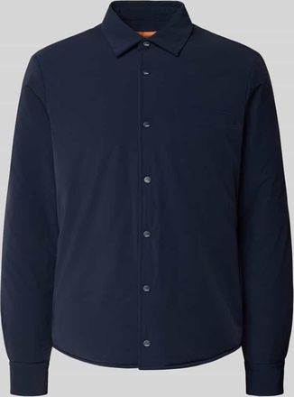 Cruna Hemdjacke mit Druckknopfleiste Modell Grenoble in Marine, Größe 48