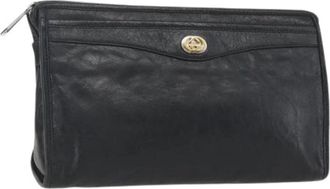 Gucci Pre-owned Clutch - Dames - Vintage Clutch - Zwart - ONE Size - Leer - Vintage