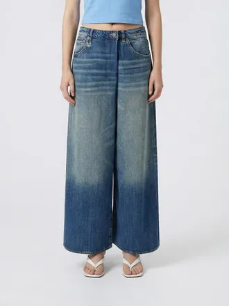 R13 Jeans Nico Wrap palazzo R13 in denim di cotone