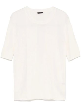 Joseph ribbed-knit T-shirt - women - Viscose/Paper - S - White