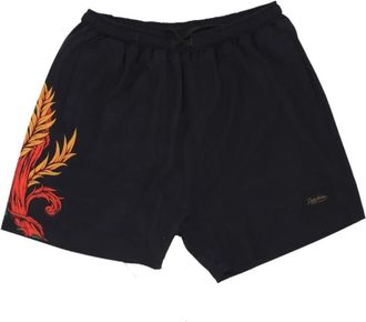 Dolly Noire Zwarte zwemshorts met Panrints patroon - Heren - Strandmode - Zwart - XL - Polyester - Badmode