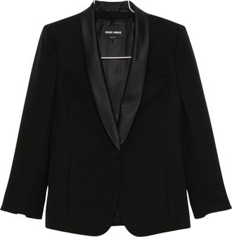 Giorgio Armani Single-Breasted Satin Shawl Lapel Jacket