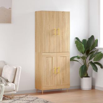 Berkfield Home Highboard Sonoma Oak 69.5x34x180 cm Engineered Wood in Brown