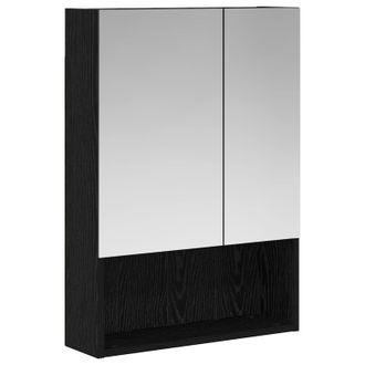 vidaXL Armario Con Espejo De Ba&ntilde;o Roble Negro 50 X 14,5 X 70 Cm Vidaxl