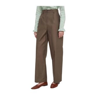 DKNY Dkny - Wijde broek - Dames - Broeken - Bruin - Maat: XS Katoen
