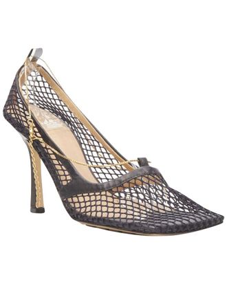 Bottega Veneta Womens Faux Leather Daniel Lee Net Mesh Chain Heel (Authentic Pre-Loved)