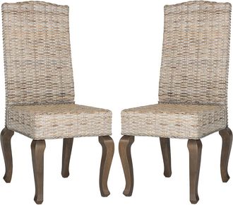 Safavieh Set Of 2 Milos Wicker Dining Chairs