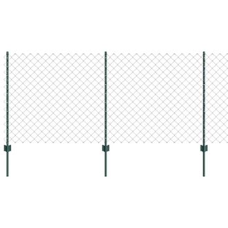 Berkfield Home Chain Link Fence with 10 U Posts Green 1x10 m Steel