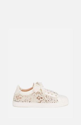 AGL Sade Fabric Lace Sneaker in White Fabric at Nordstrom, Size 39.5