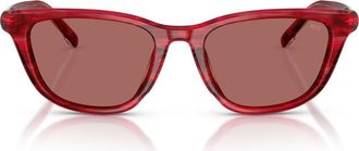Diesel 52mm Cat Eye Sunglasses in Striated Red /Dark Violet at Nordstrom