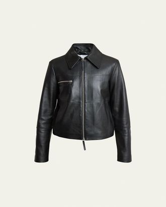 Proenza Schouler Annabel Zip-Front Leather Jacket