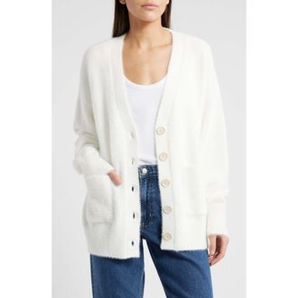 Good American Oversized Cardigan in Cloud White001 at Nordstrom Rack, Size Xx-Small/x-Small
