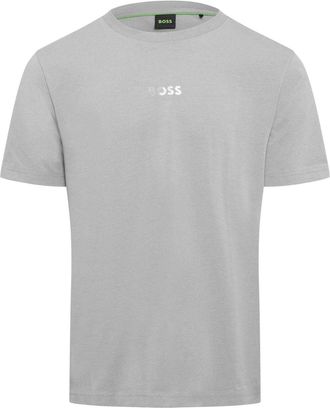 HUGO BOSS Klassiek poloshirt met korte mouwen voor heren, met opdruk op de rug (Grijs)