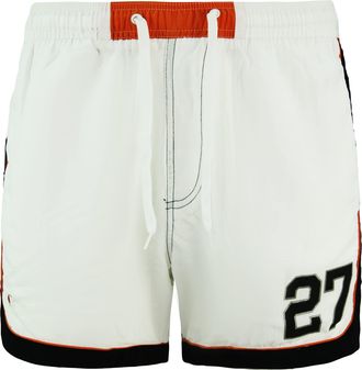 Champion Stretch Waist White Black Mens Swimming Shorts 207271 006