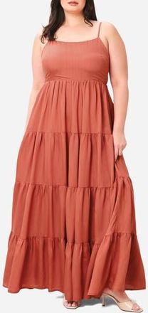 Flying Tomato Sleeveless Maxi Dress in Bronze at Nordstrom Rack, Size 2X