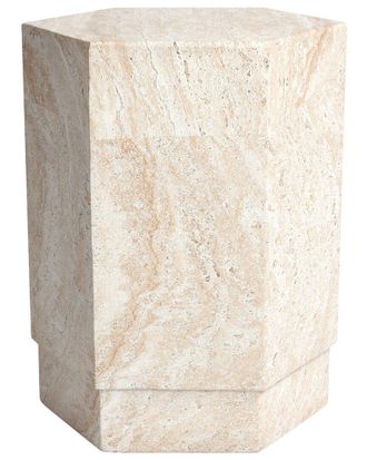 Empire Art Direct Mystic Mirage Travertine Finish Italian Design Side Table