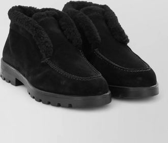 Santoni suede leather desert loafers