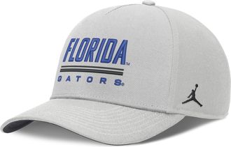 Nike Jordan Mens Florida Sideline Practice Rise Jordan Brand Dri-FIT College Adjustable Hat in Grey | JC060BBUFN-RKB