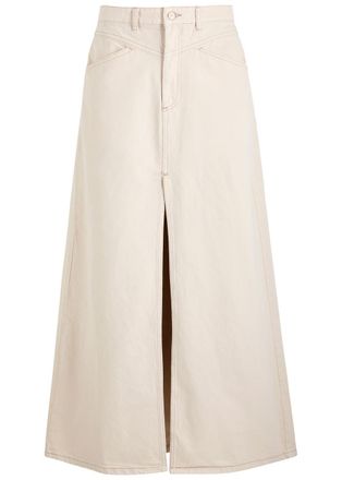 Free People Come As You Are Denim Maxi Skirt - Cream - 2 (UK6 / XS) - 2 (UK6 /xs)