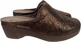 Mephisto Womens Clogs In Bronze Crash