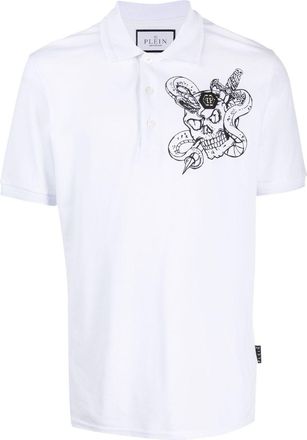 Philipp Plein Snake cotton polo shirt - men - Cotton - XXXXL - White
