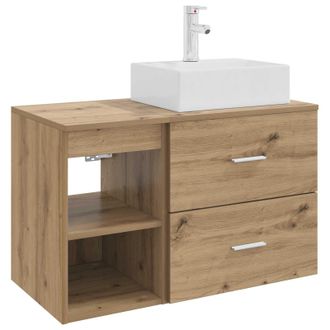 vidaXL Juego De Muebles De Ba&ntilde;o 2 Pcs Roble Artesanal Vidaxl