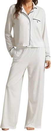 Polo Ralph Lauren Long-Sleeve Jersey Pajama Set In White Cloud