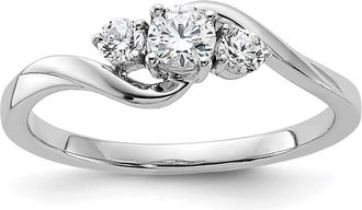Diamond2Deal 14k White Gold Lab Grown Diamond Engagement Ring 0.33Ct Clarity- VS Color- G-H