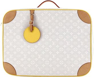 Louis Vuitton Beige Monogram Jacquard & Leather Baby Suitcase (Authentic Pre- Loved)