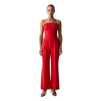 Pinko Pinko - Espace Jumpsuit - Dames - Jumpsuits & Playsuits - Rood - Maat: M Zijde