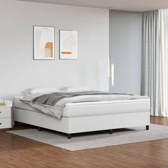 vidaXL Vidaxl - Estructura De Cama Sin Colch&oacute;n Cuero Sint&eacute;tico Blanco 160x200cm