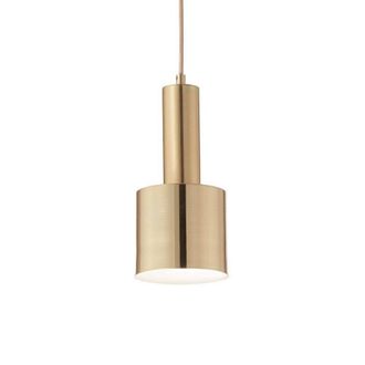 Netlighting Holly Indoor Ceiling Pendant Lamp 1 Light Brass Satin E27 in Yellow