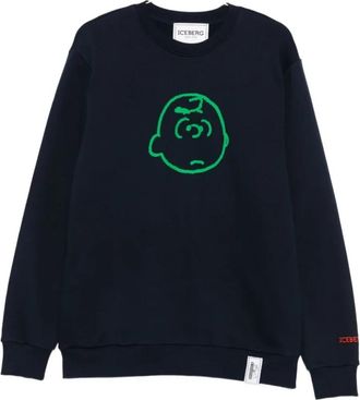 Iceberg Charlie Brown Zwarte Trui - Heren - Sweatshirts - Zwart - S - Hoodies & sweatvesten